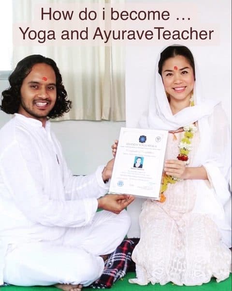 Kai receiving her yoga and Ayurveda teacher certificate